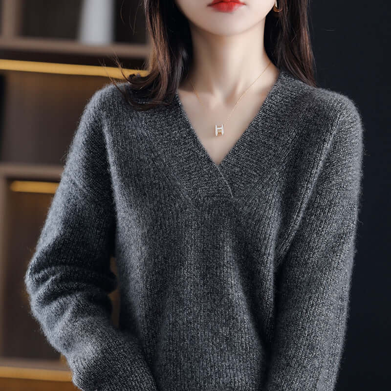 🔥WOMEN'S V-NECK CASHMERE SWEATER-unitmotor™