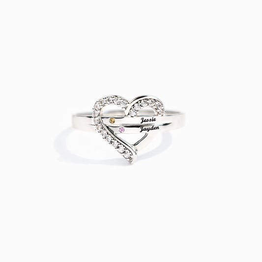 Names&Birthstones Heart Ring-unitmotor™