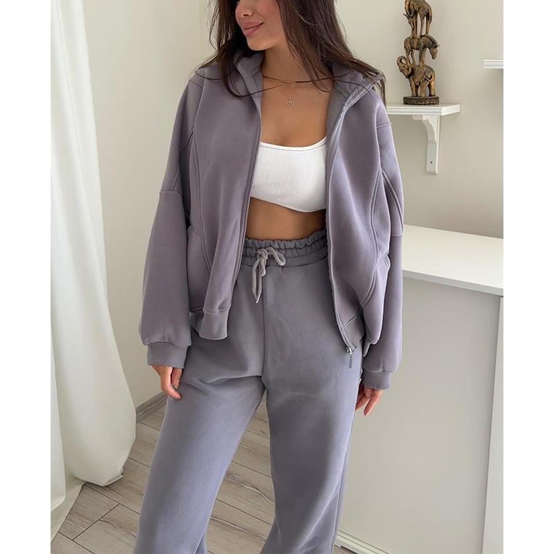 Triple Threaded High-Neck Casual Sportswear 2-piece set-unitmotor™