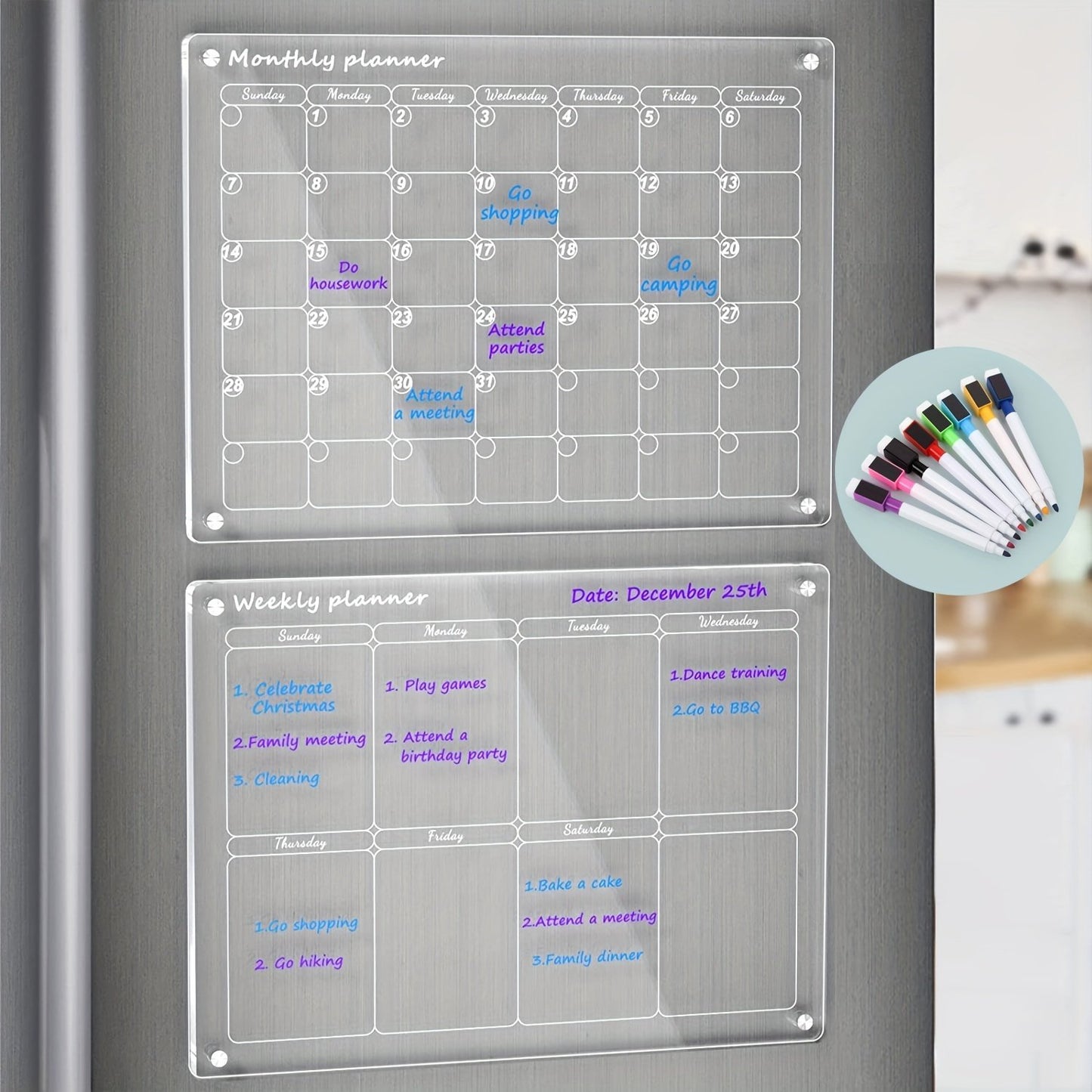 📆Magnetic Schedule Planner For Fridge[Permanently reusable]-unitmotor™