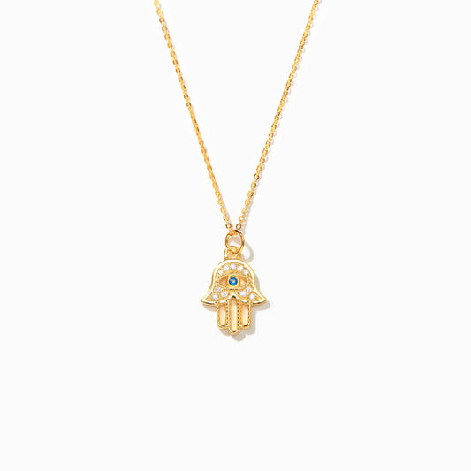 Hamsa Evil Eye Gold Necklace-unitmotor™