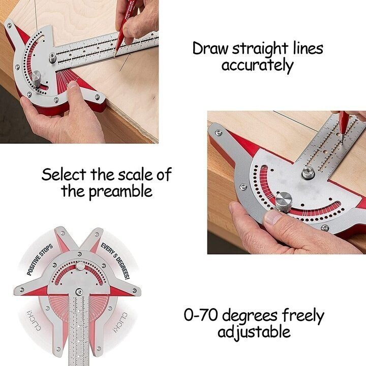 🔧Ultra Precision Marking Ruler Square T Type Woodworking Scriber Measuring Tool-unitmotor™