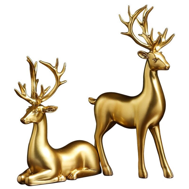 unitmotor™-🦌Golden Couple Deer Figurines✨