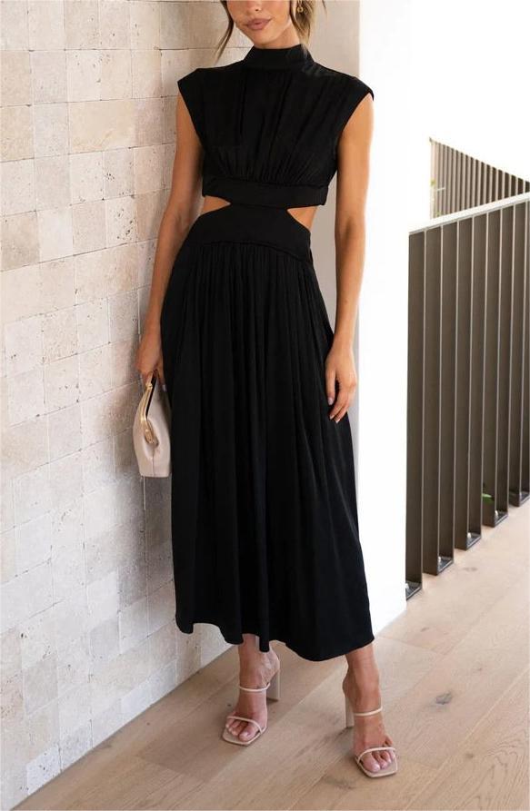 🔥Hot Sale 49%OFF - Cutout Waist Pocketed Vacation Midi Dress-unitmotor™