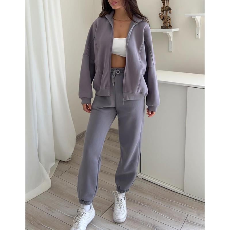 Triple Threaded High-Neck Casual Sportswear 2-piece set-unitmotor™