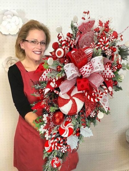 🔥Early Christmas Sale🍭Candy Cane Christmas Wreath🍭-unitmotor™