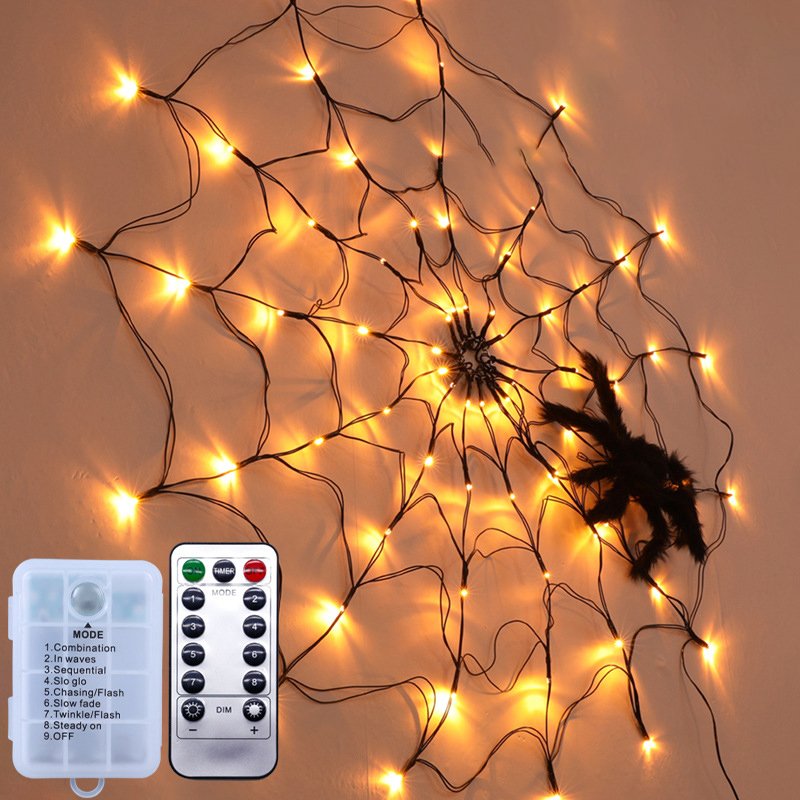 unitmotor™-Creative 3D spider light illumination LED,remote control multi-color spider web