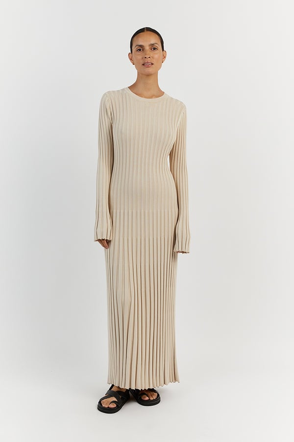 Long Sleeved Knit Midi Dress-unitmotor™