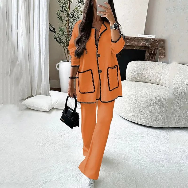 Edge Decorated Jacket & Casual Pants Two-piece Set-FREE SHIPPING-unitmotor™