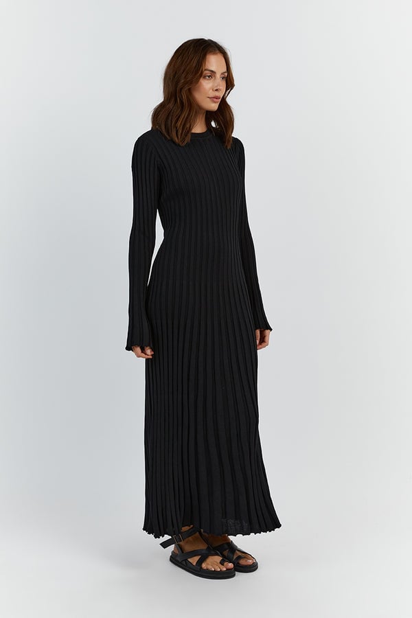 Long Sleeved Knit Midi Dress-unitmotor™