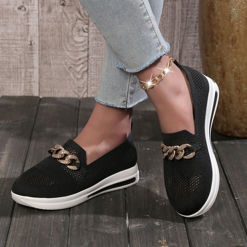 Women's Woven Breathable Wedge Sneakers-unitmotor™