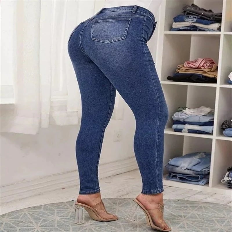 💥Double Breasted High Waist Skinny Jeans-unitmotor™