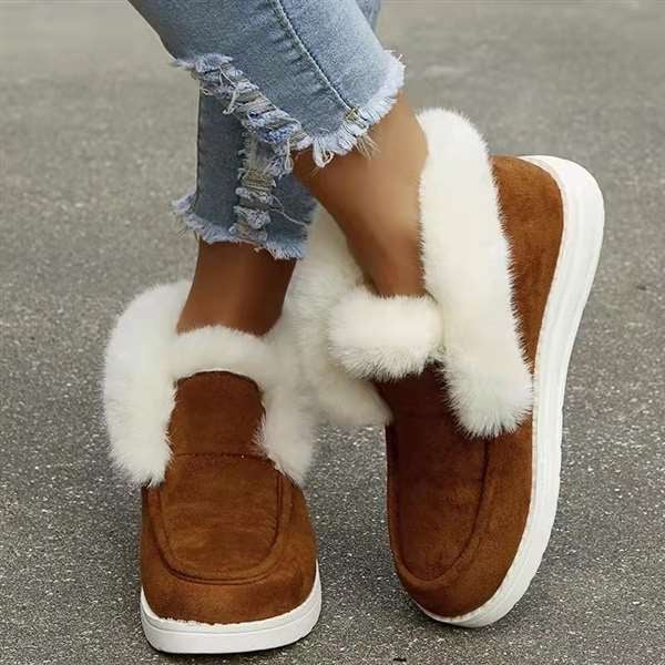 Minimalist Thermal Lined Faux Suede Snow Boots-unitmotor™