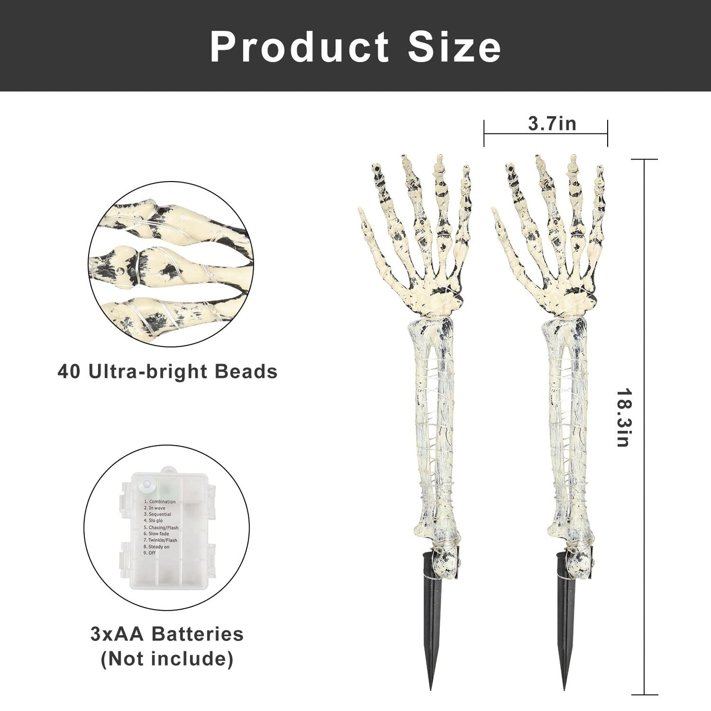 unitmotor™-Halloween Decorations, Realistic Skeleton Arm Stakes