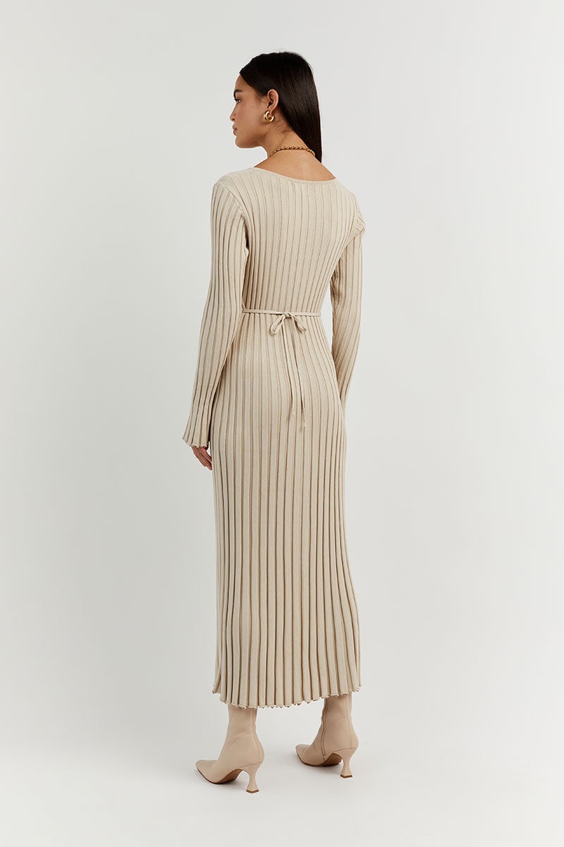 Long Sleeved Knit Midi Dress-unitmotor™