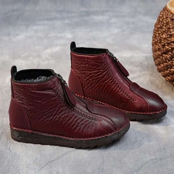 2023 popular winter boots!Women's Genuine Leather Non-Slip Ankle Boots-unitmotor™