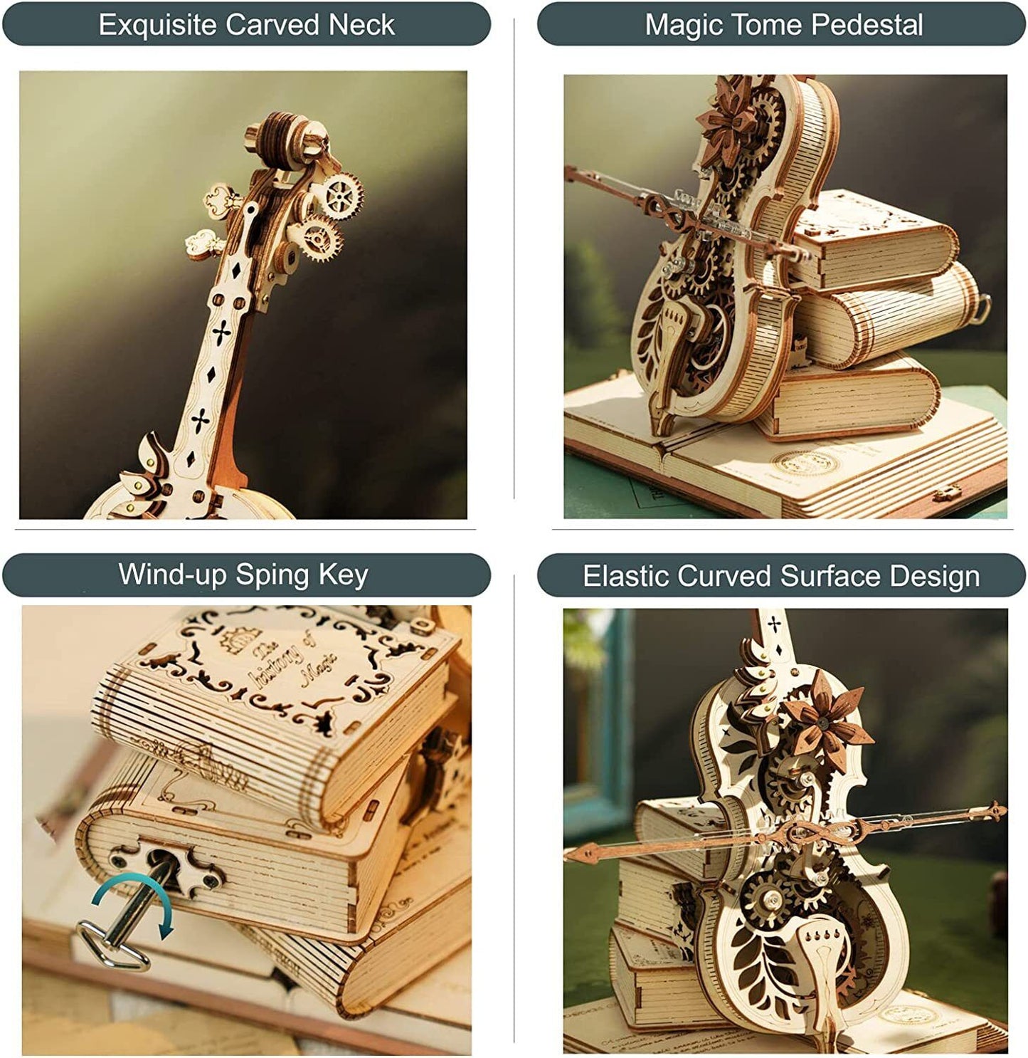 DIY Wooden Cello, Self Playing Musical Instrument, Magic Music Box, Cool Gift Ideas-unitmotor™