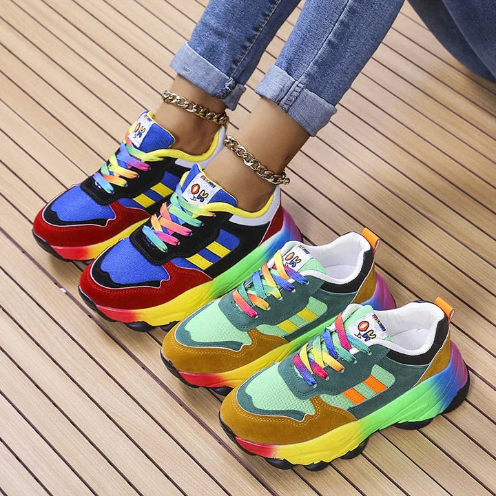 Fashionable Trendsetter Rainbow Sneakers-unitmotor™