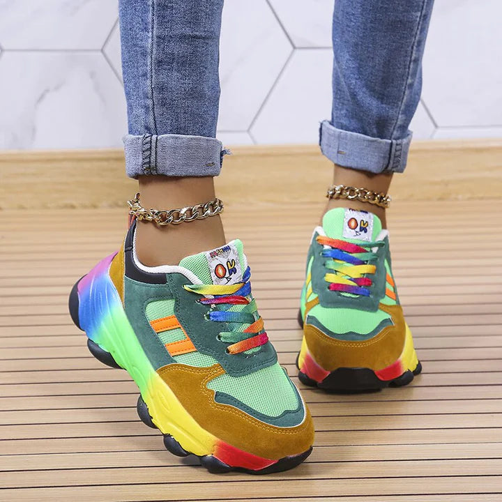 Fashionable Trendsetter Rainbow Sneakers-unitmotor™