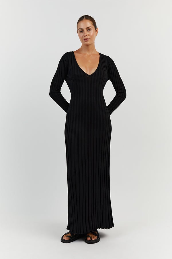 Long Sleeved Knit Midi Dress-unitmotor™