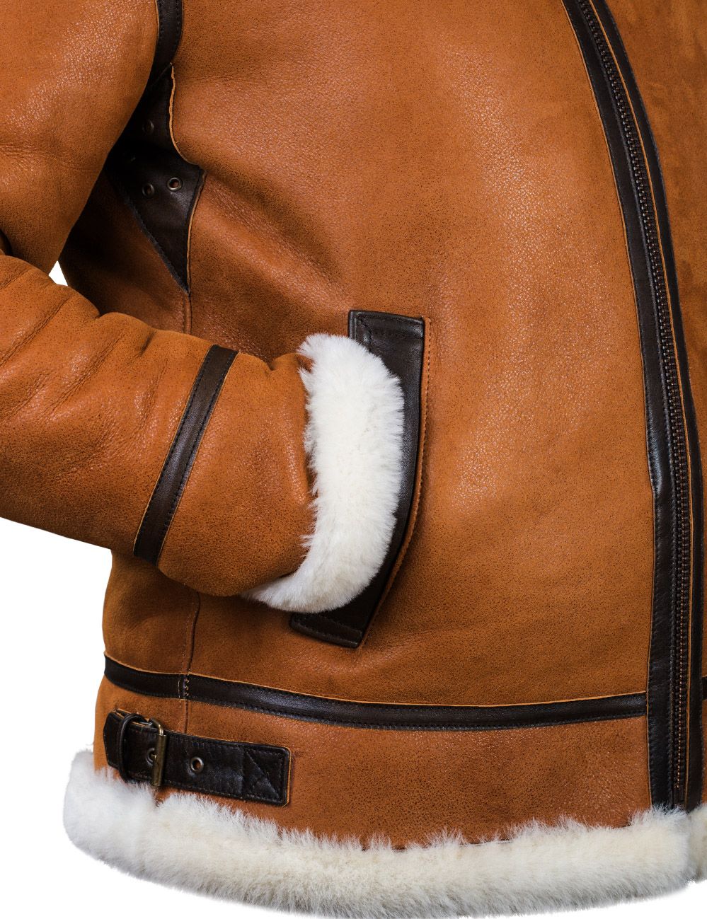 BOMBER B-3 SHEEPSKIN JACKET HOODED WHISKEY[FREE SHIPPING TODAY]-unitmotor™