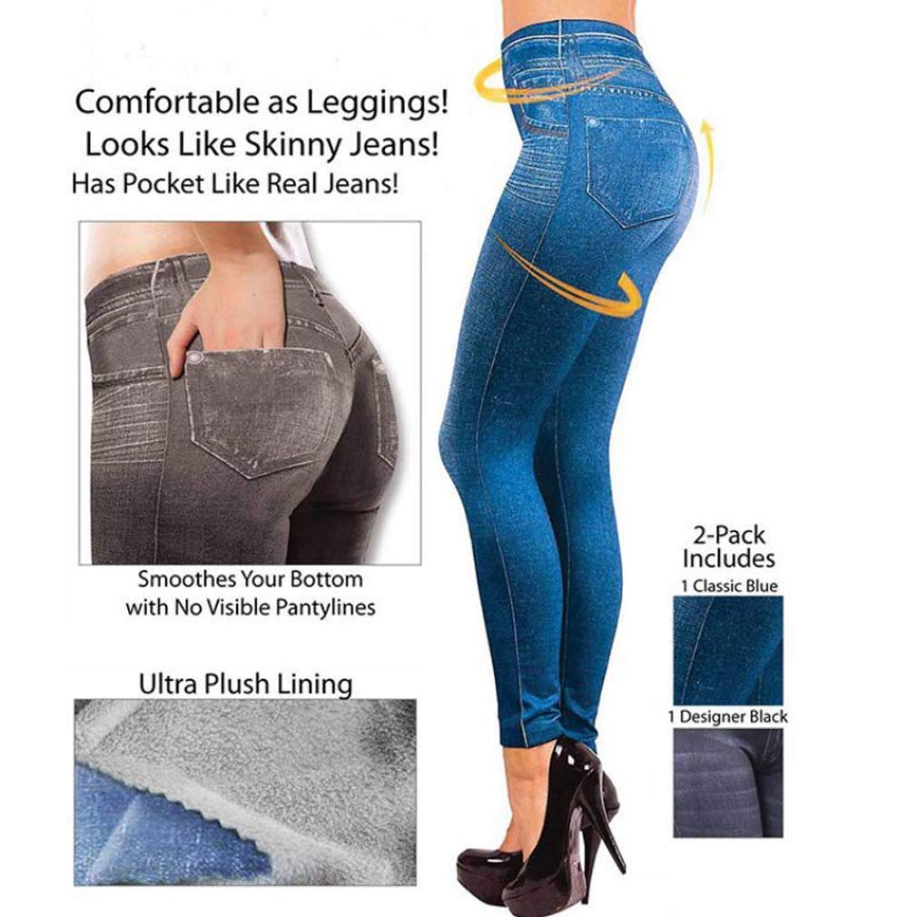 Thermal Fleece Denim Jeggings-unitmotor™