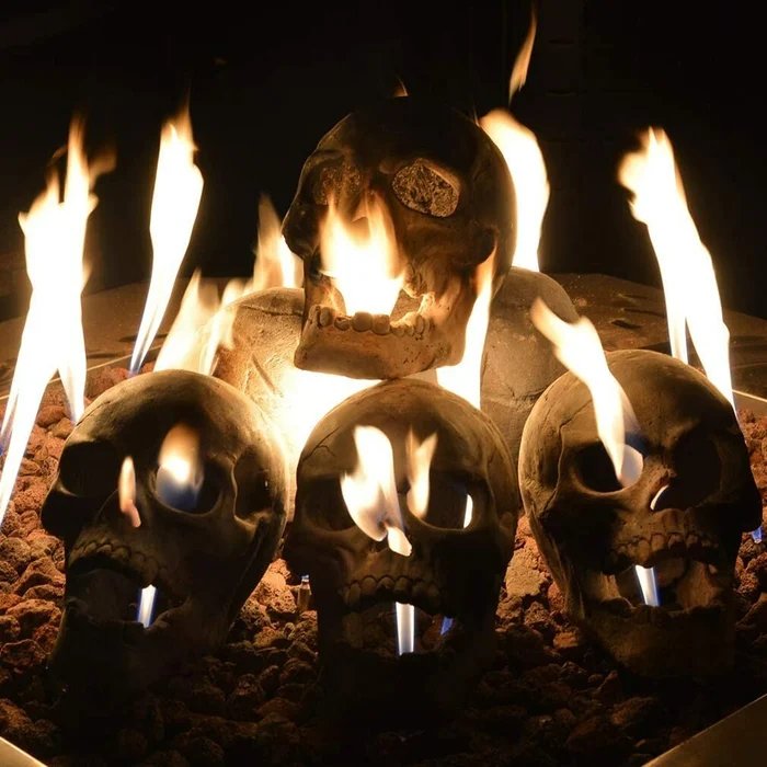 💀Halloween Sale - Terrifying Human Skull Fire Pit-unitmotor™