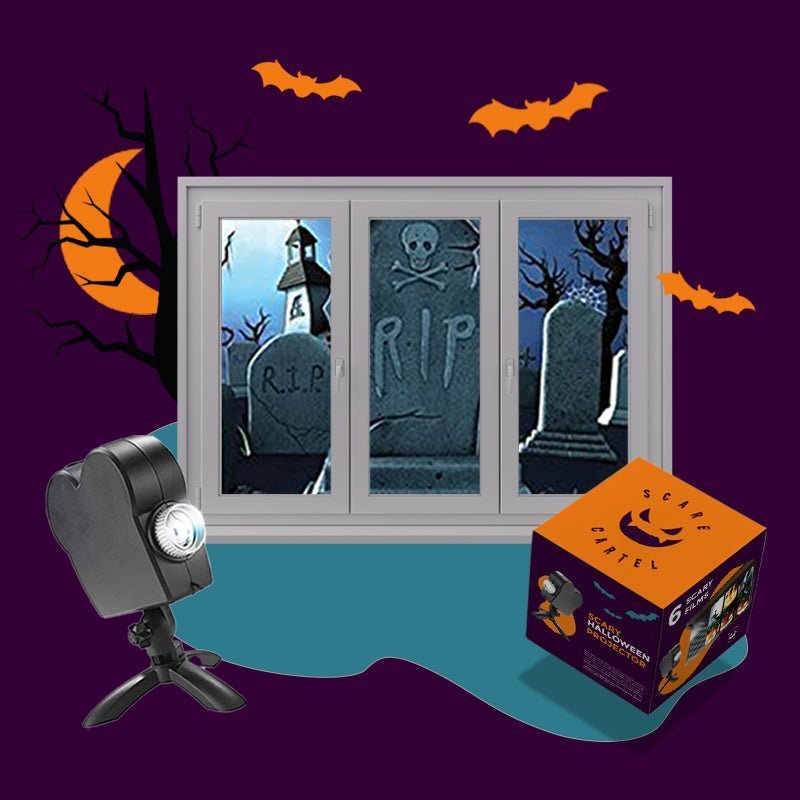 unitmotor™-Scary Halloween Projector( Projector + 12 videos + Screen)