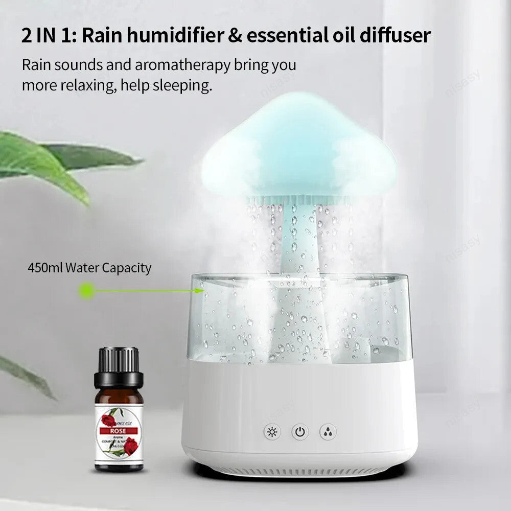 Mushroom diffuser with rain - Custom Max line rain cloud humidifier-unitmotor™