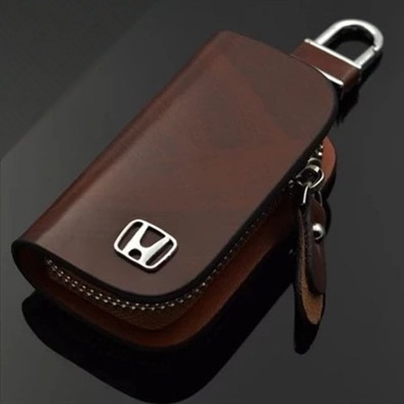 🔥Limited Time Hot Sale🔥Car Logo Leather Wood Grain Car Key Case-unitmotor™