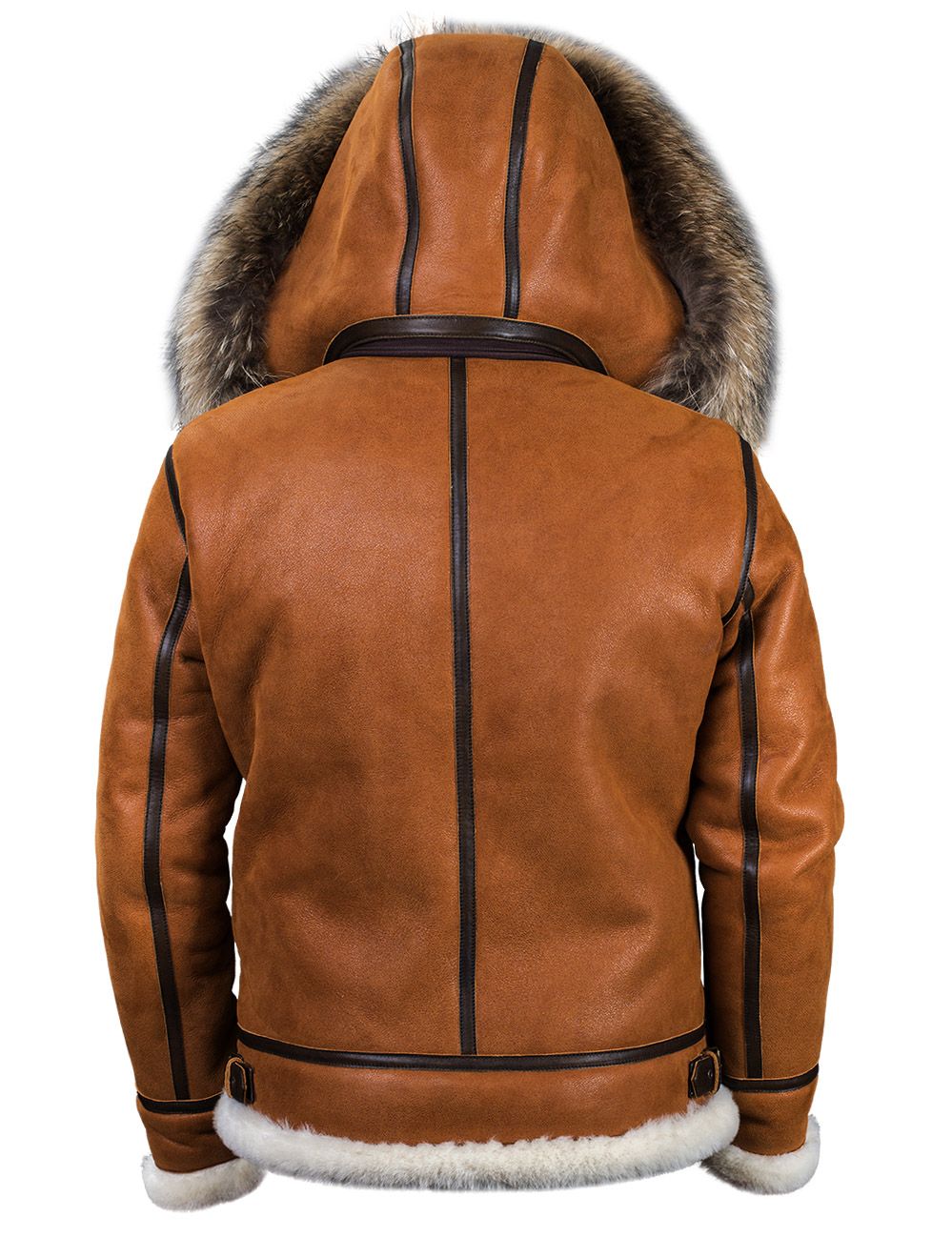 BOMBER B-3 SHEEPSKIN JACKET HOODED WHISKEY[FREE SHIPPING TODAY]-unitmotor™