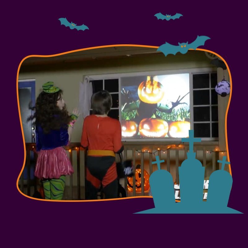 unitmotor™-Scary Halloween Projector( Projector + 12 videos + Screen)