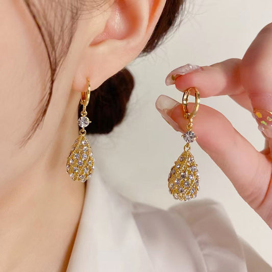 Fashion Diamond Water-Drop Earrings-unitmotor™