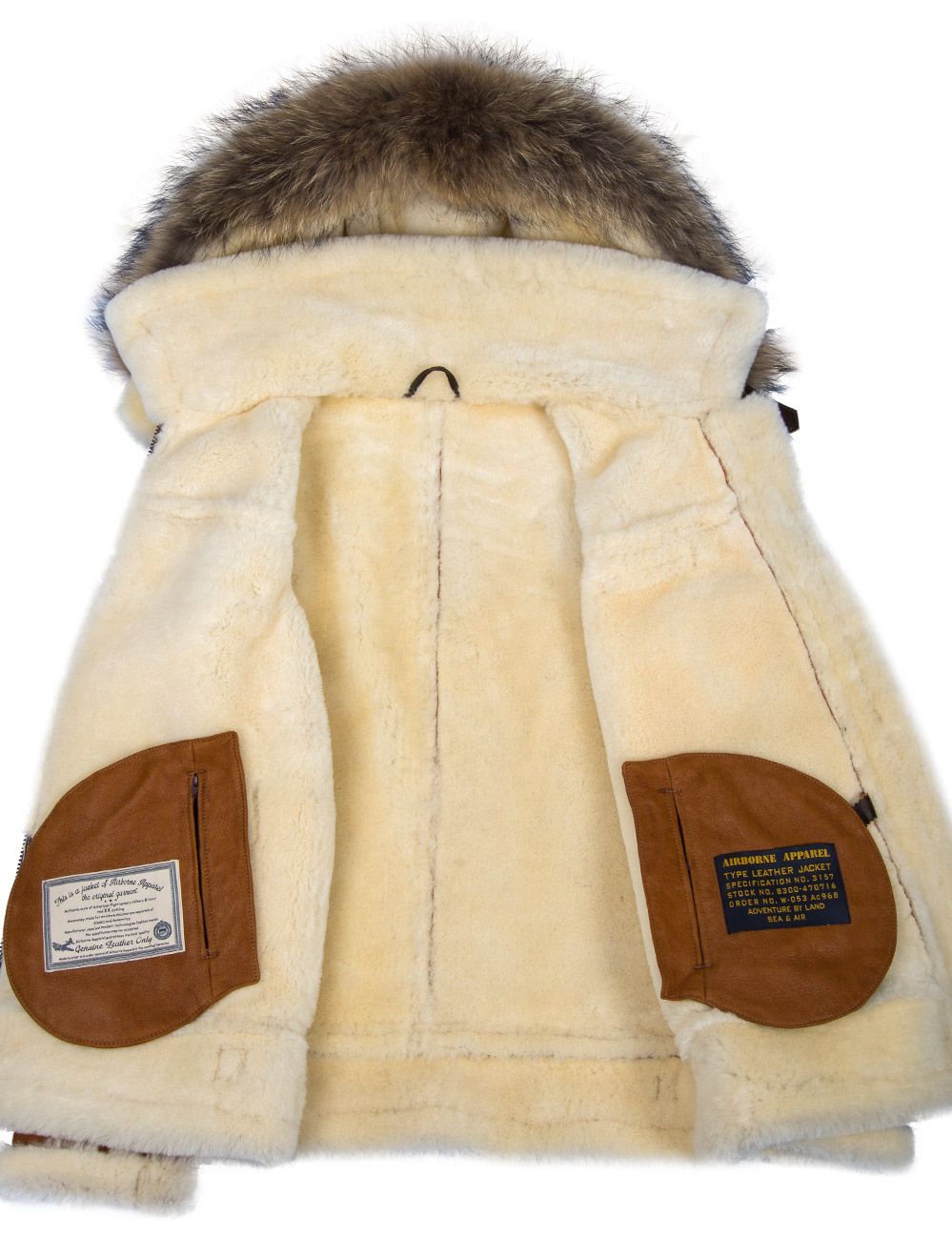 BOMBER B-3 SHEEPSKIN JACKET HOODED WHISKEY[FREE SHIPPING TODAY]-unitmotor™