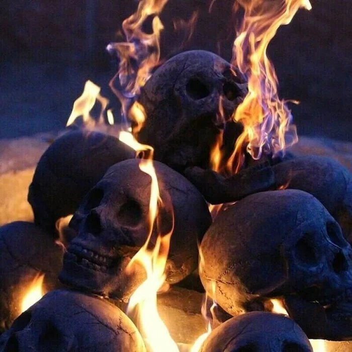 💀Halloween Sale - Terrifying Human Skull Fire Pit-unitmotor™