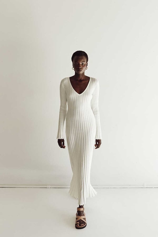 Long Sleeved Knit Midi Dress-unitmotor™