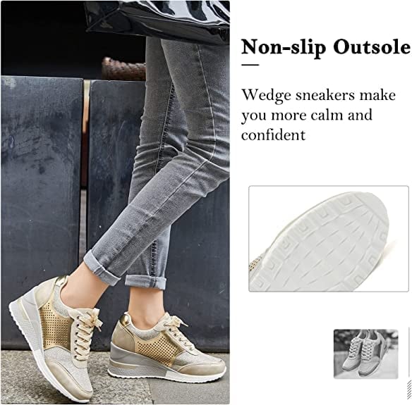 High Heeld Wedge Sneakers For Women-unitmotor™