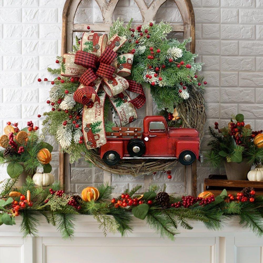 💥50% Off💥Red Truck Christmas Wreath-unitmotor™