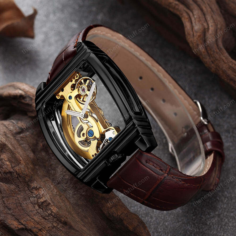 Transparent Automatic Mechanical Steampunk Skull Luxury Gear Watch-unitmotor™