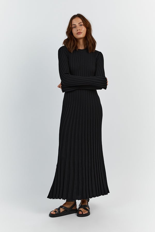 Long Sleeved Knit Midi Dress-unitmotor™