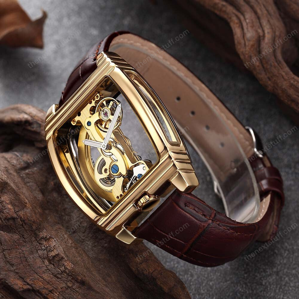 Transparent Automatic Mechanical Steampunk Skull Luxury Gear Watch-unitmotor™