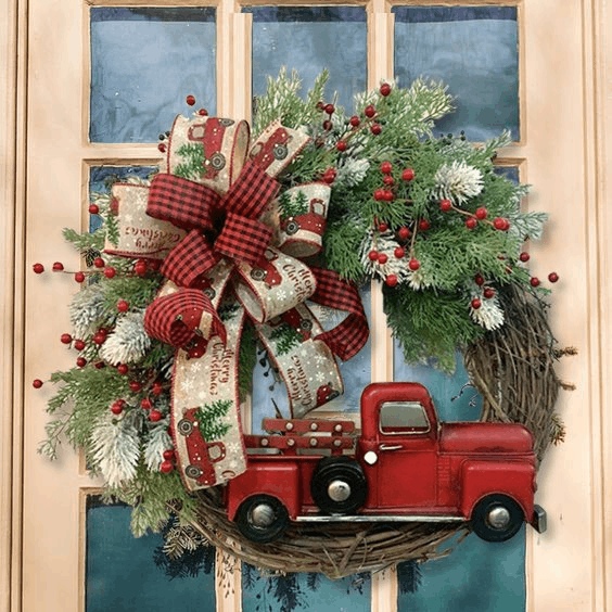 💥50% Off💥Red Truck Christmas Wreath-unitmotor™