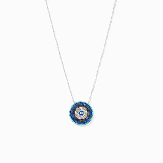 Round Disc Evil Eye Necklace-unitmotor™