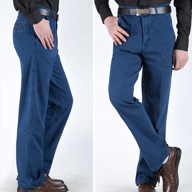 Men's High Waist Straight Cut Jeans-unitmotor™