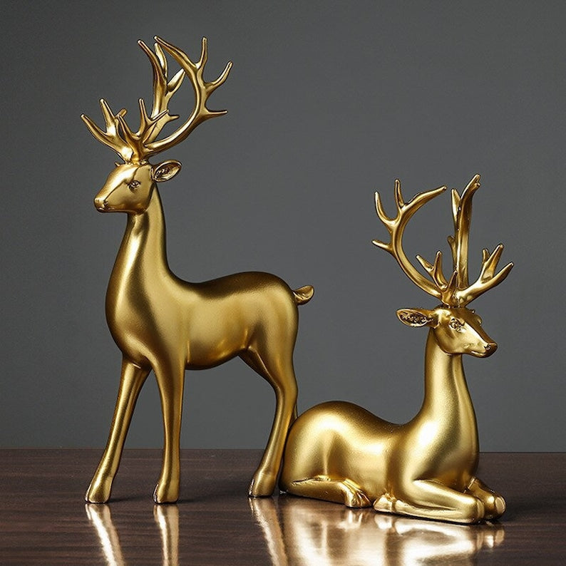 unitmotor™-🦌Golden Couple Deer Figurines✨