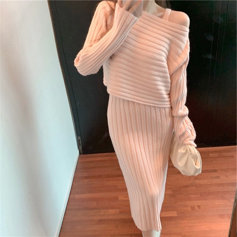 unitmotor™-Knit Pullover Sweater and Cami Dress Set 🔥Buy 2 Free Shipping🔥