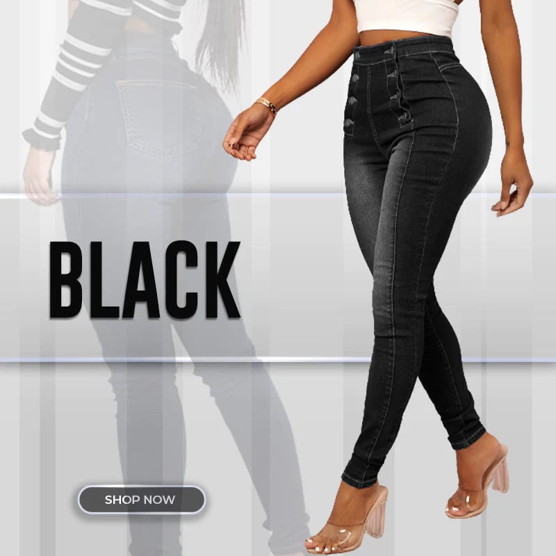 💥Double Breasted High Waist Skinny Jeans-unitmotor™