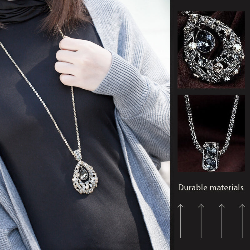 2023 New/ Autumn And Winter  Obsidian Sweater Necklace-unitmotor™