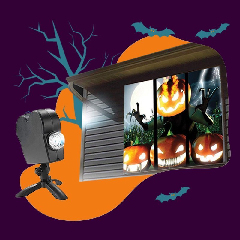 unitmotor™-Scary Halloween Projector( Projector + 12 videos + Screen)