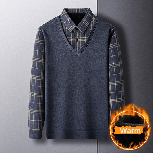 🔥49% Off🔥 Fake Two Pieces  Knitted Pullover-unitmotor™